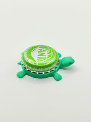 Fanta Green Apple Soda - Bottle Cap Magnet Turtle Shell Shocked Art
