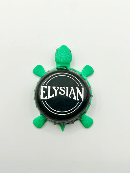 Elysian Brewing (Black & White) - Bottle Cap Magnet Turtle Shell Shocked Art