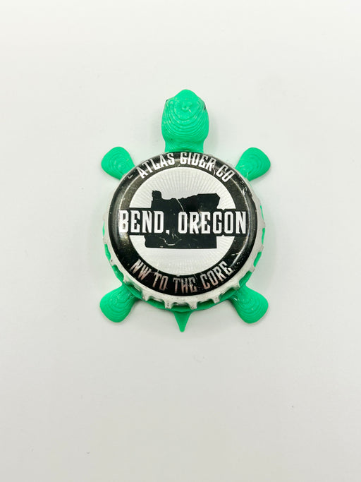 Atlas Cider - Bottle Cap Magnet Turtle Shell Shocked Art