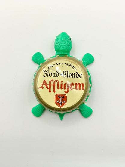 Affligem Blonde - Bottle Cap Magnet Turtle Shell Shocked Art