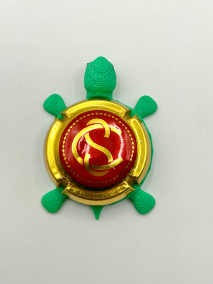 Cartier Champagne - Bottle Cap Magnet Turtle Shell Shocked Art