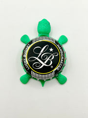 Lucky Bucket Brewing (Black) - Bottle Cap Magnet Turtle Shell Shocked Art
