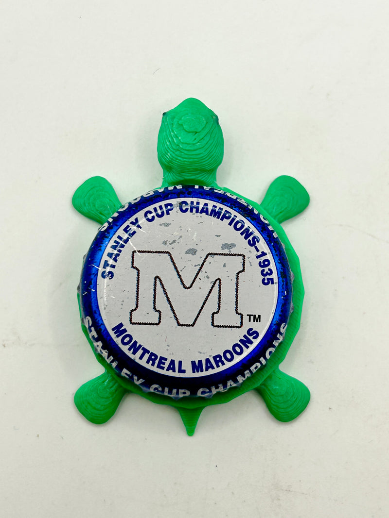 Montreal Maroons Stanley Cup Champions (1935) - Bottle Cap Magnet Turtle Shell Shocked Art