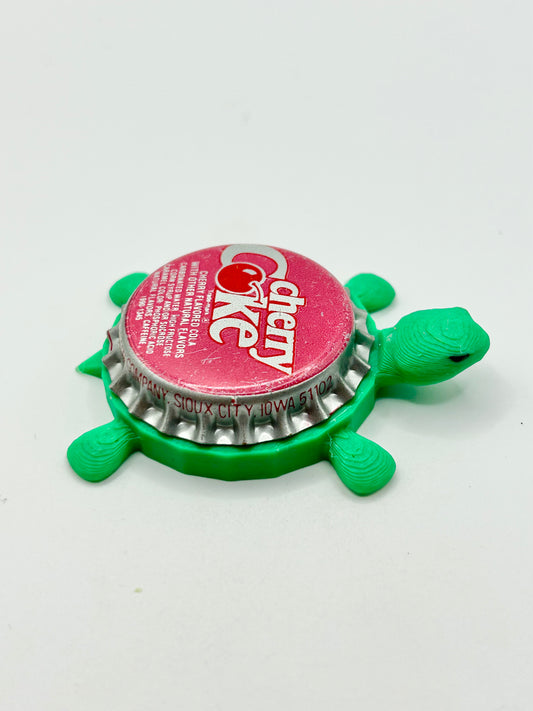 Cherry Coke - Bottle Cap Magnet Turtle