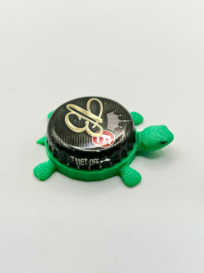 Budweiser (Black B with E) - Bottle Cap Magnet Turtle Shell Shocked Art