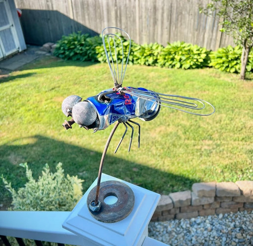 Buzz Off! - Metal Fly Sculpture Shell Shocked Art