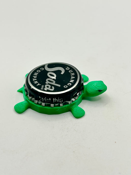 Durango Soda - Bottle Cap Magnet Turtle Shell Shocked Art