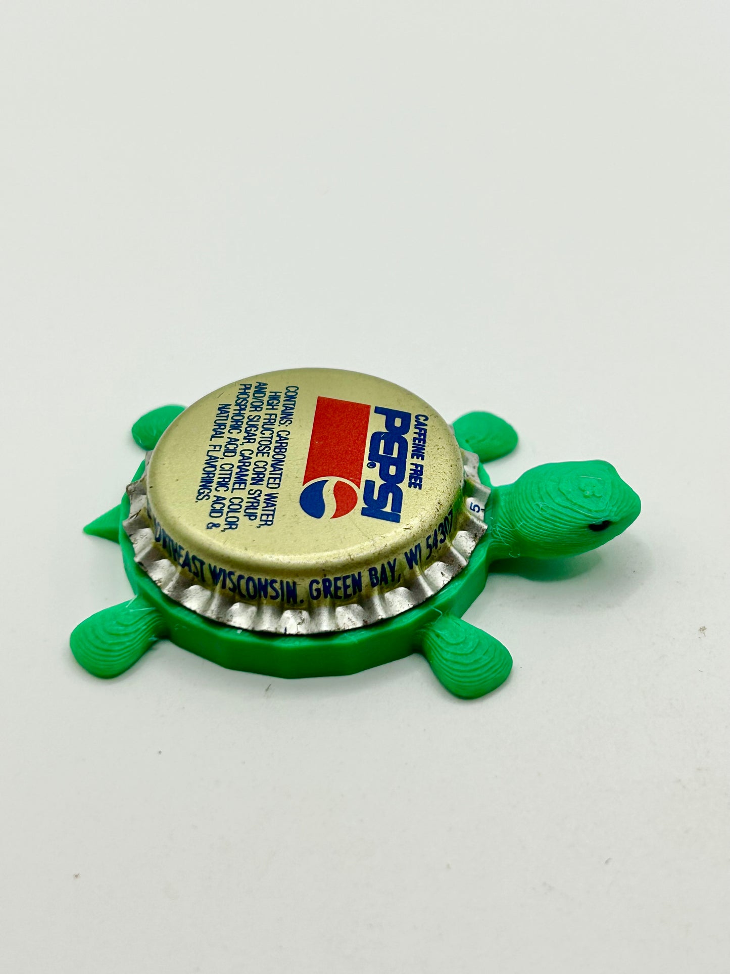Pepsi (Caffeine Free) - Bottle Cap Magnet Turtle Shell Shocked Art