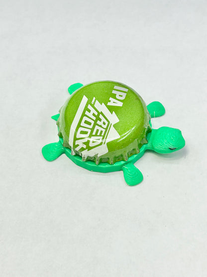 Red Hook IPA (Green) - Bottle Cap Magnet Turtle Shell Shocked Art