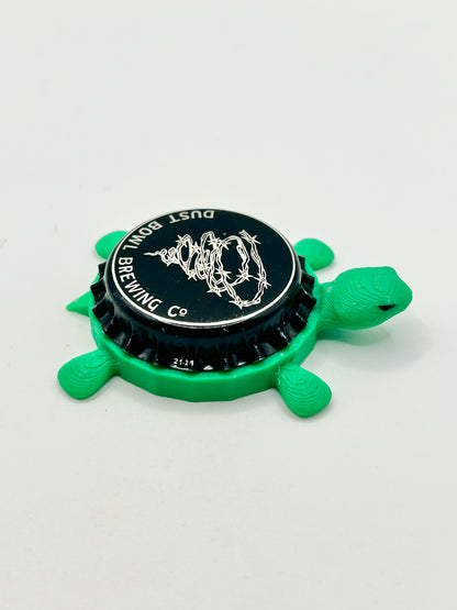 Dust Bowl Brewing (Black) - Bottle Cap Magnet Turtle Shell Shocked Art