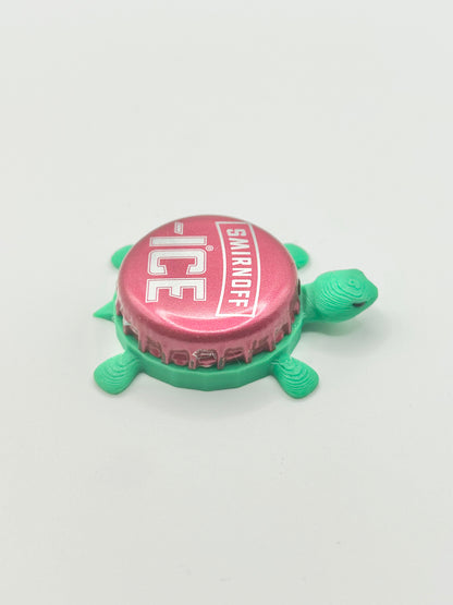 Smirnoff Ice (Pink) - Bottle Cap Magnet Turtle Shell Shocked Art