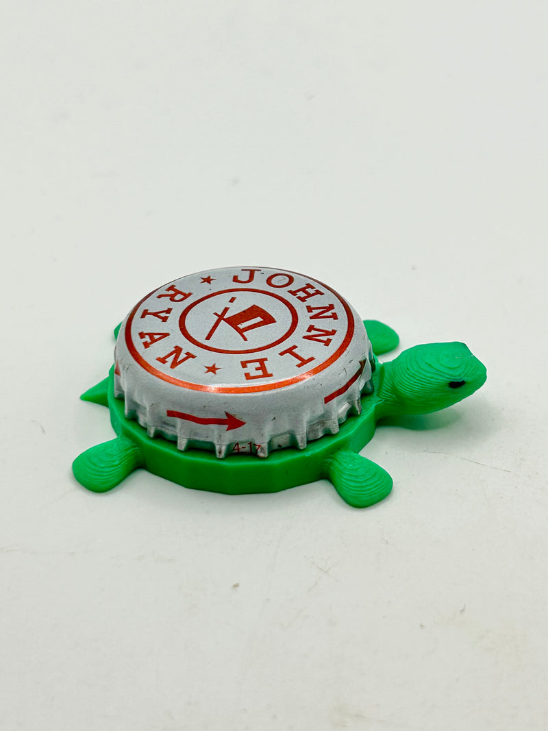 Johnnie Ryan Soda - Bottle Cap Magnet Turtle Shell Shocked Art