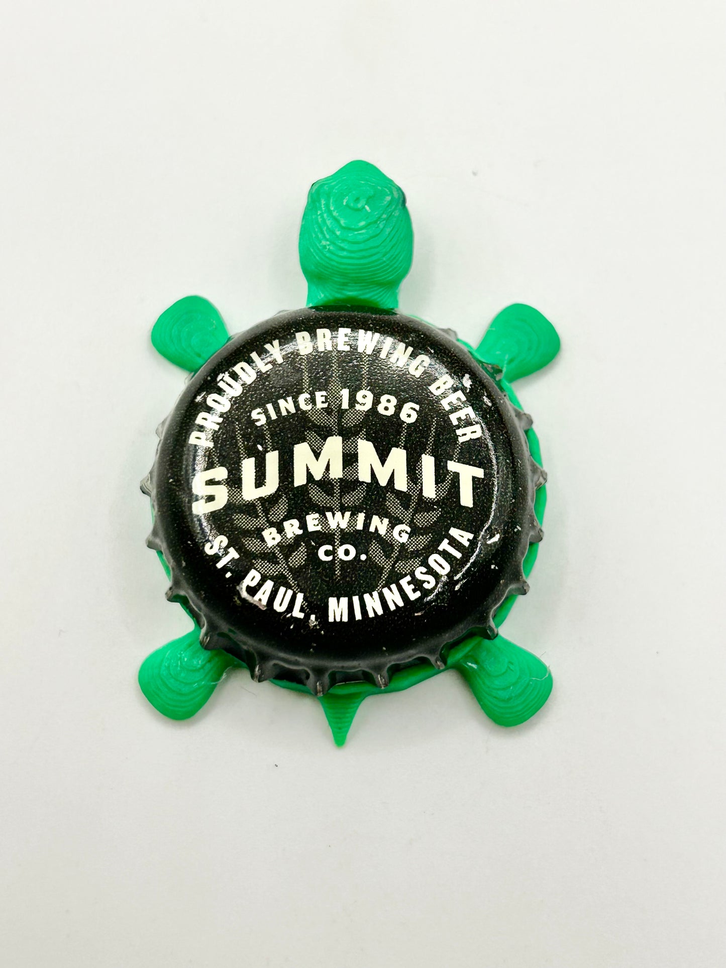 Summit (Since 1986, Black) - Bottle Cap Magnet Turtle
