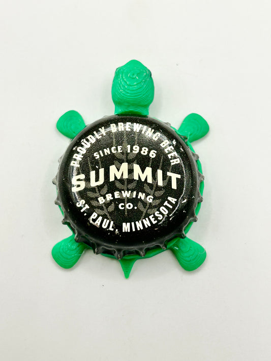 Summit (Since 1986, Black) - Bottle Cap Magnet Turtle