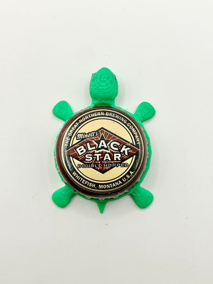 Black Star - Great Northern Brewing - Bottle Cap Magnet Turtle Shell Shocked Art