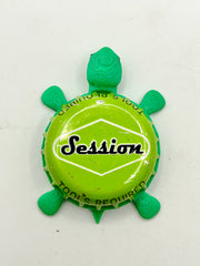 Full Sail Session (Green) - Bottle Cap Magnet Turtle Shell Shocked Art
