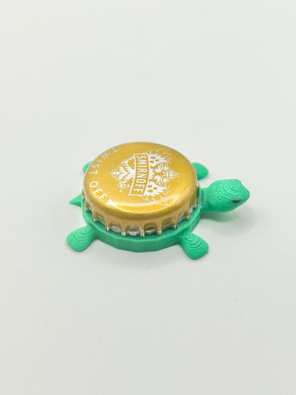 Smirnoff (Gold) - Bottle Cap Magnet Turtle Shell Shocked Art