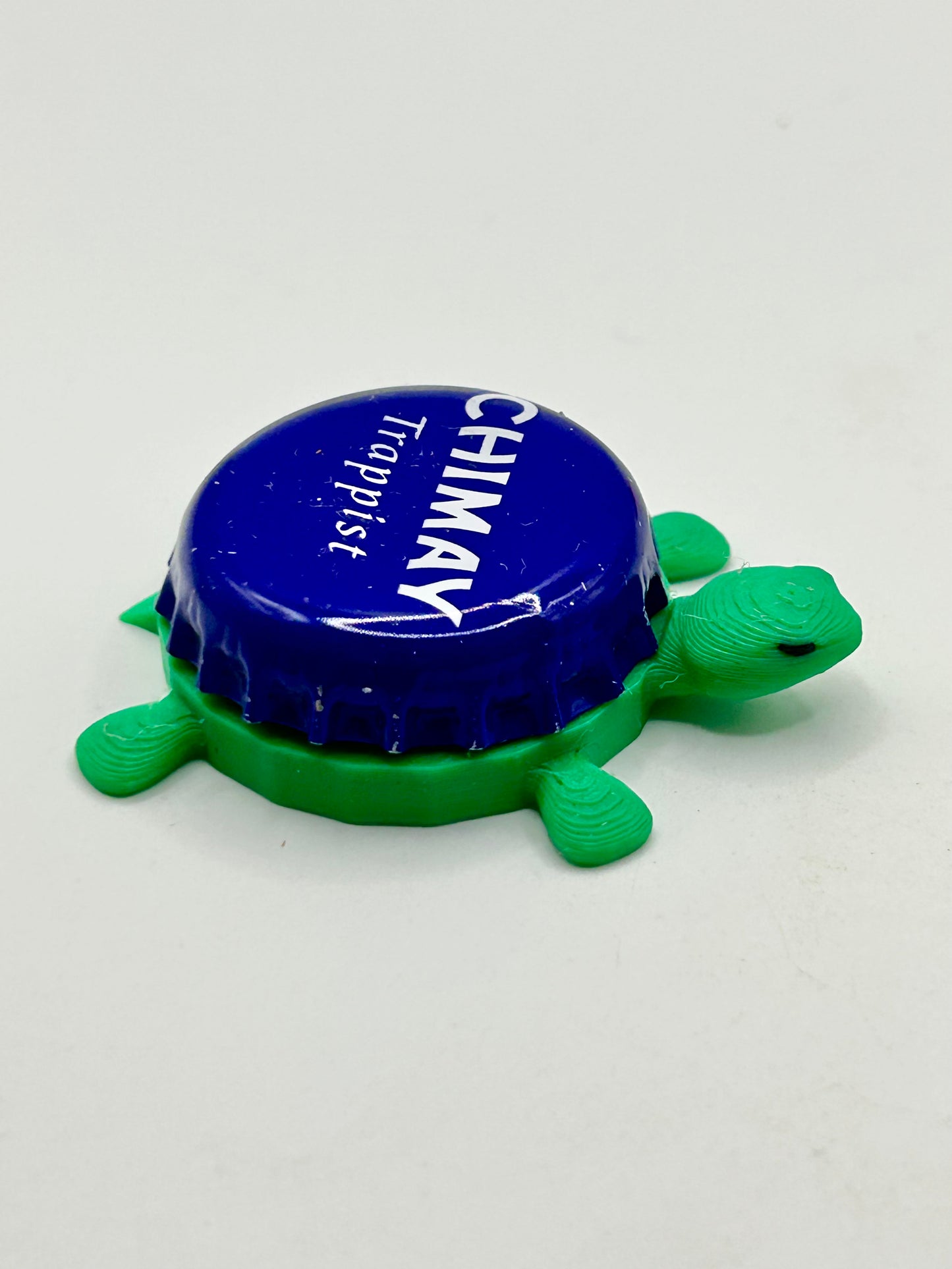 Chimay Trappist Brewery (Blue) - Bottle Cap Magnet Turtle Shell Shocked Art