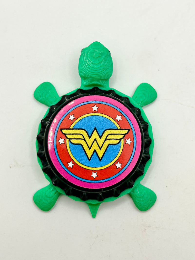 Wonder Woman - Bottle Cap Magnet Turtle