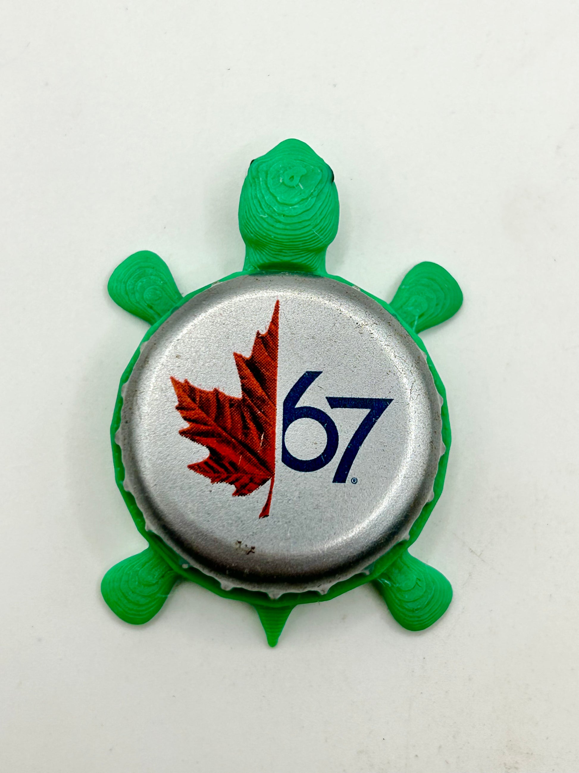 Molson Beer (Leaf, 67) - Bottle Cap Magnet Turtle Shell Shocked Art