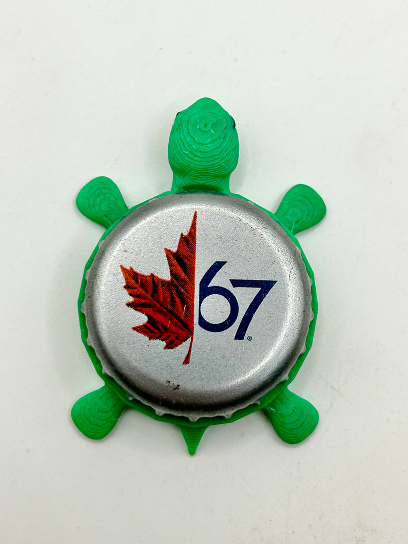 Molson Beer (Leaf, 67) - Bottle Cap Magnet Turtle Shell Shocked Art