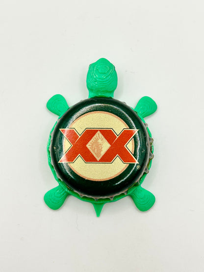 Dos Equis - Bottle Cap Magnet Turtle Shell Shocked Art