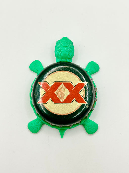 Dos Equis - Bottle Cap Magnet Turtle Shell Shocked Art