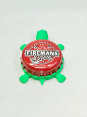 Firemans Brew - Bottle Cap Magnet Turtle Shell Shocked Art