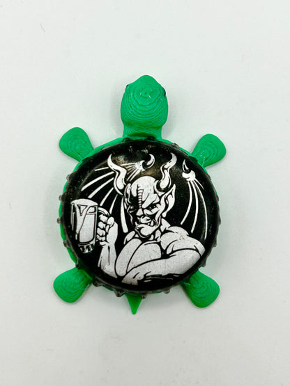 Stone Brewing Gargoyle (Silver & Black) - Bottle Cap Magnet Turtle Shell Shocked Art