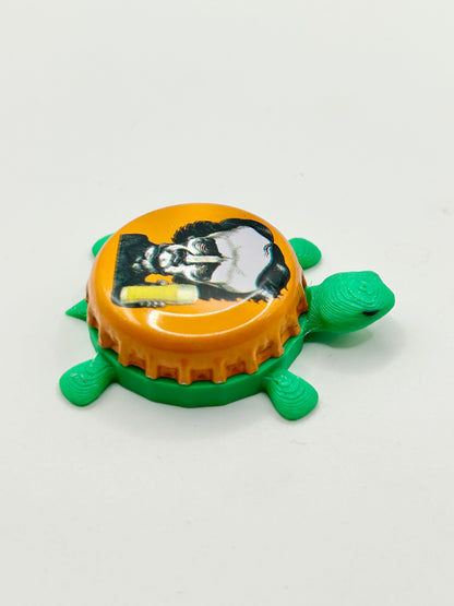 Edgar Allan Poe (Orange) - Raven Brewery - Bottle Cap Magnet Turtle Shell Shocked Art