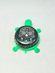 Broken Barrel Brewing (Oculto Skull) - Bottle Cap Magnet Turtle Shell Shocked Art