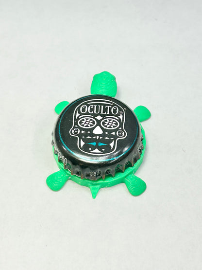 Broken Barrel Brewing (Oculto Skull) - Bottle Cap Magnet Turtle Shell Shocked Art