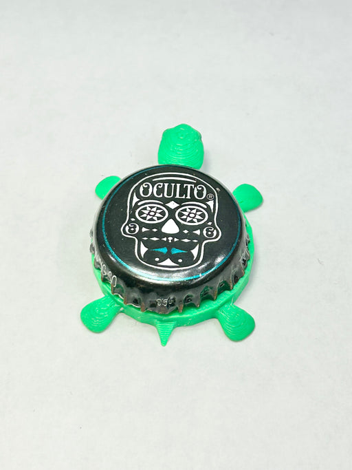 Broken Barrel Brewing (Oculto Skull) - Bottle Cap Magnet Turtle Shell Shocked Art