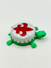 Bayou Teche Brewing (White) - Bottle Cap Magnet Turtle Shell Shocked Art