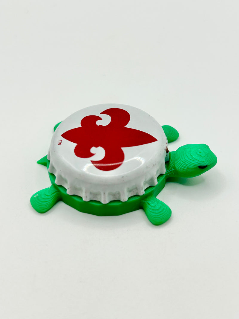 Bayou Teche Brewing (White) - Bottle Cap Magnet Turtle Shell Shocked Art