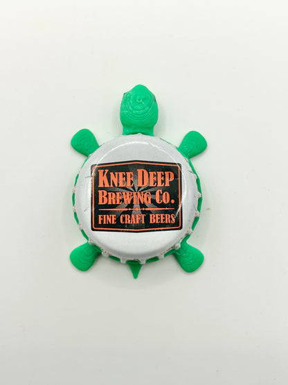 Knee Deep Brewing - Bottle Cap Magnet Turtle Shell Shocked Art