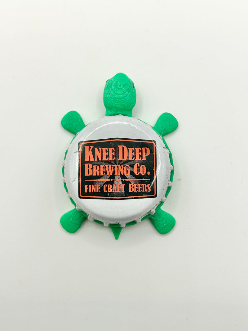 Knee Deep Brewing - Bottle Cap Magnet Turtle Shell Shocked Art