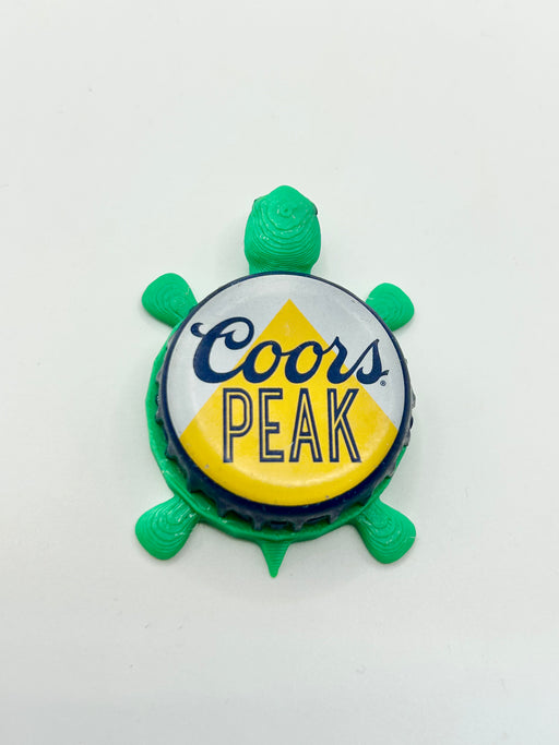 Coors Peak - Bottle Cap Magnet Turtle Shell Shocked Art