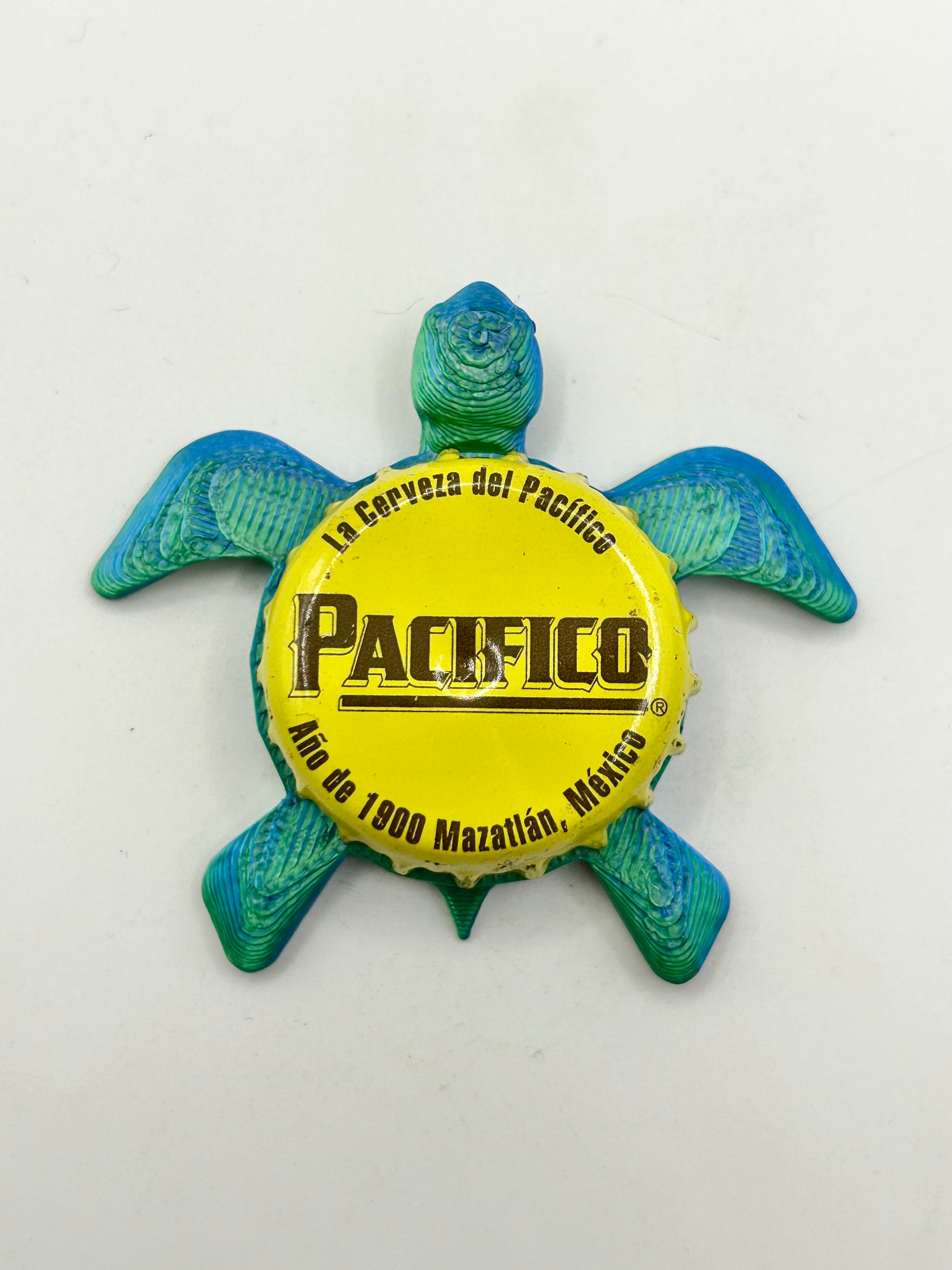Pacifico Beer - Sea Turtle Bottle Cap Magnet Shell Shocked Art