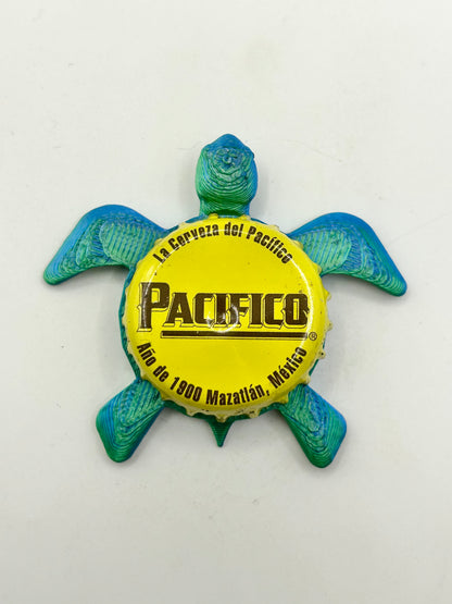 Pacifico Beer - Sea Turtle Bottle Cap Magnet Shell Shocked Art