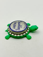 Sparkling Water - Bottle Cap Magnet Turtle Shell Shocked Art