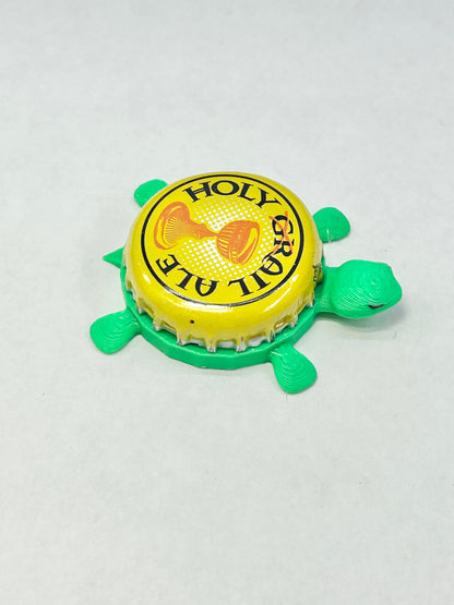 Holy Grail Ale - Bottle Cap Magnet Turtle Shell Shocked Art