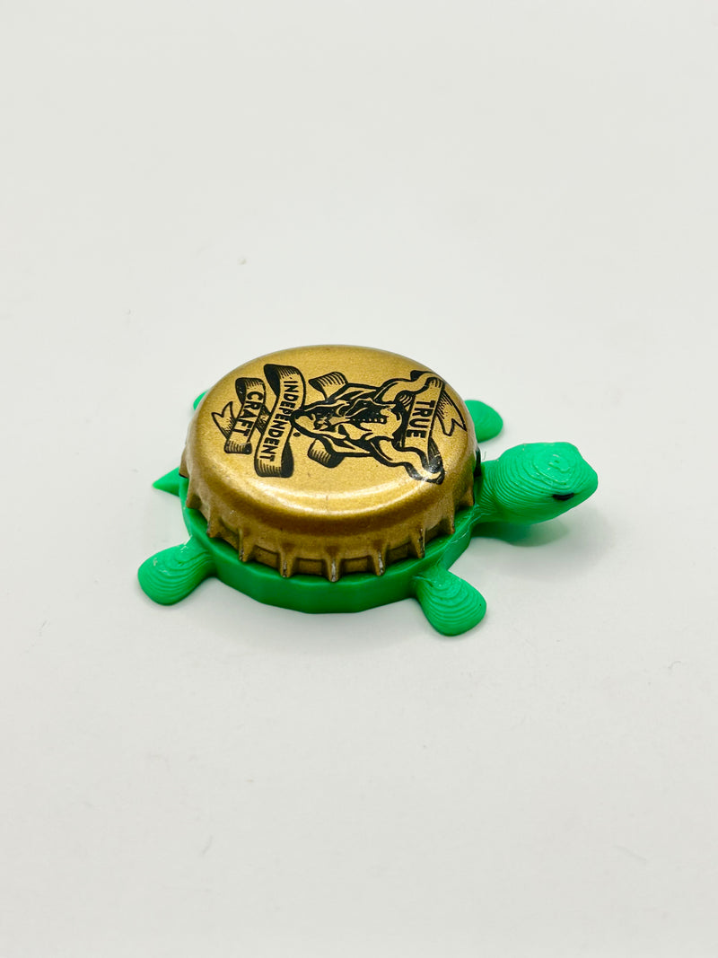 Stone True Independent Craft - Bottle Cap Magnet Turtle Shell Shocked Art