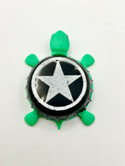 Starr Hill Brewing (All Black) - Bottle Cap Magnet Turtle Shell Shocked Art