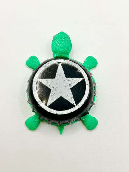 Starr Hill Brewing (All Black) - Bottle Cap Magnet Turtle Shell Shocked Art