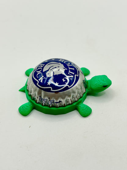 Rolling Rock (Dome Shell) - Bottle Cap Magnet Turtle Shell Shocked Art
