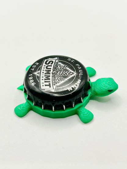 Summit Brewing (Black, Est. 1986)- Bottle Cap Magnet Turtle Shell Shocked Art