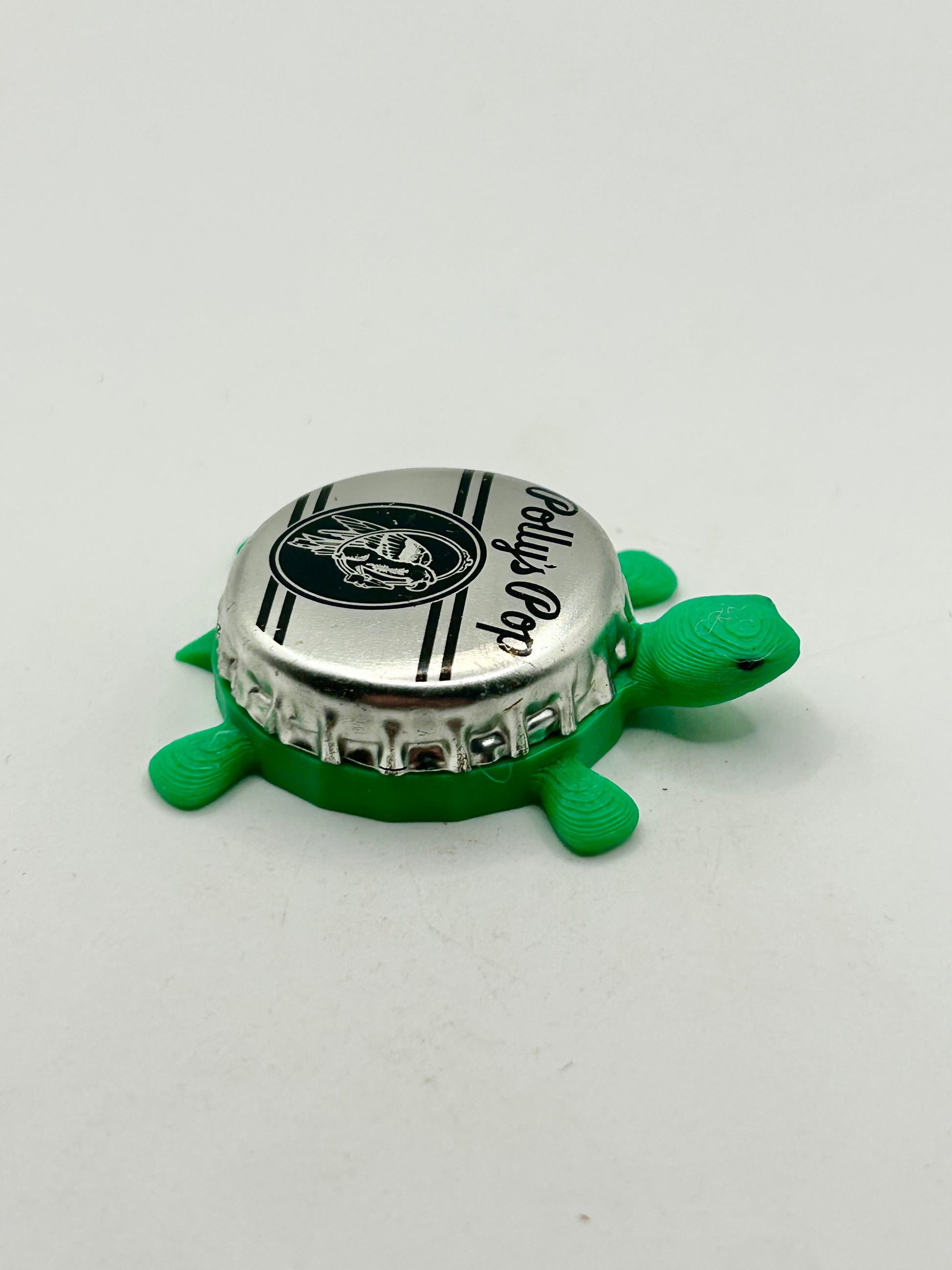 Polly’s Pop Soda (Logo) - Bottle Cap Magnet Turtle Shell Shocked Art