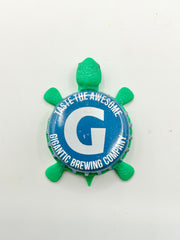 Gigantic Brewing (Blue) - Bottle Cap Magnet Turtle Shell Shocked Art