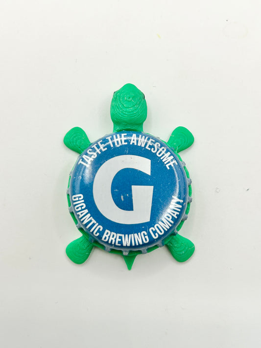 Gigantic Brewing (Blue) - Bottle Cap Magnet Turtle